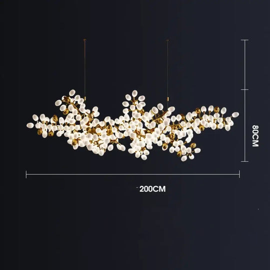 Designer Oval Glass Grape Chandelier for Living Room Decor 200CM / Cold White