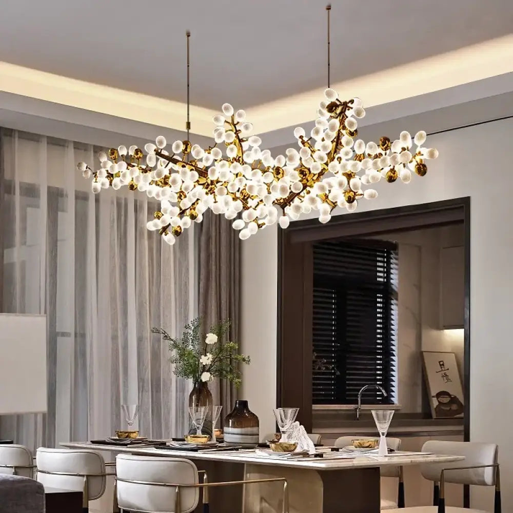Designer Oval Glass Grape Chandelier for Living Room Decor