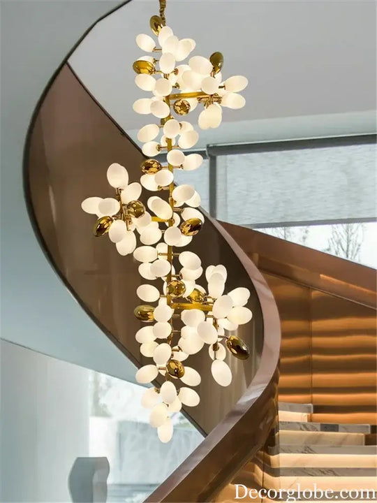 Designer Oval Glass Grape Chandelier for Living Room Decor