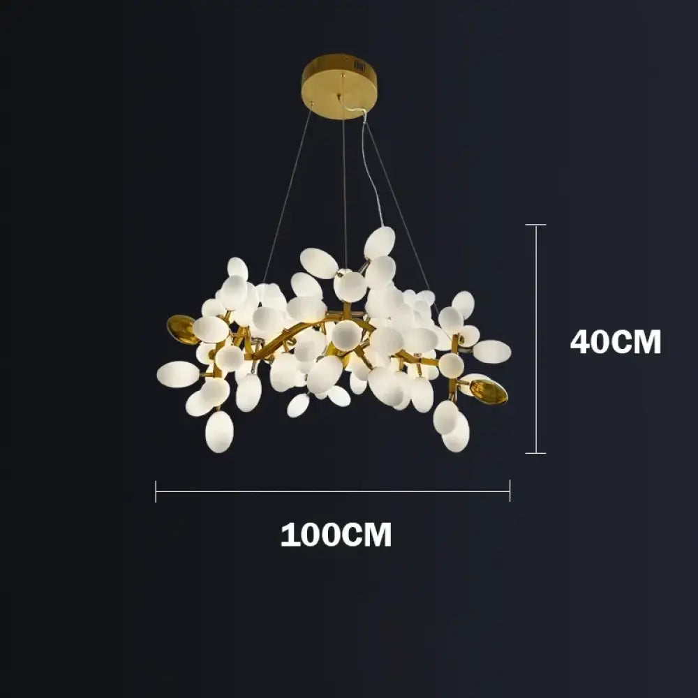 Designer Oval Glass Grape Chandelier for Living Room Decor round 100CM / Cold White