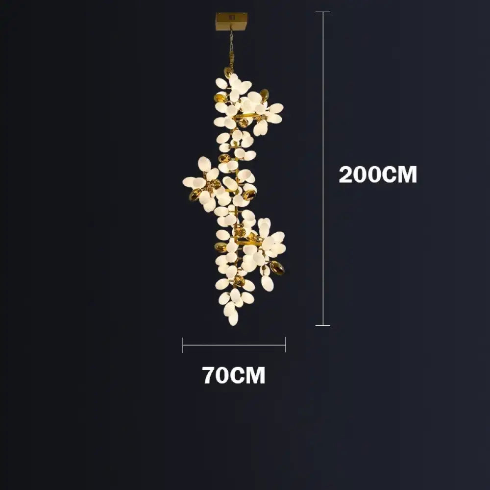 Designer Oval Glass Grape Chandelier for Living Room Decor vertical 200 / Cold White