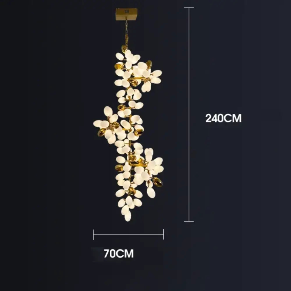 Designer Oval Glass Grape Chandelier for Living Room Decor vertical 240 / Warm White
