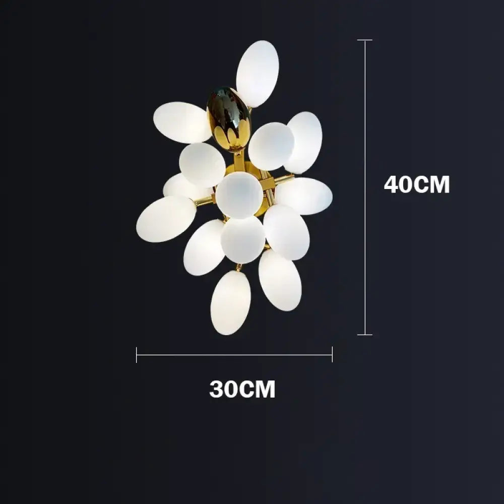 Designer Oval Glass Grape Chandelier for Living Room Decor wall lamp / Cold White