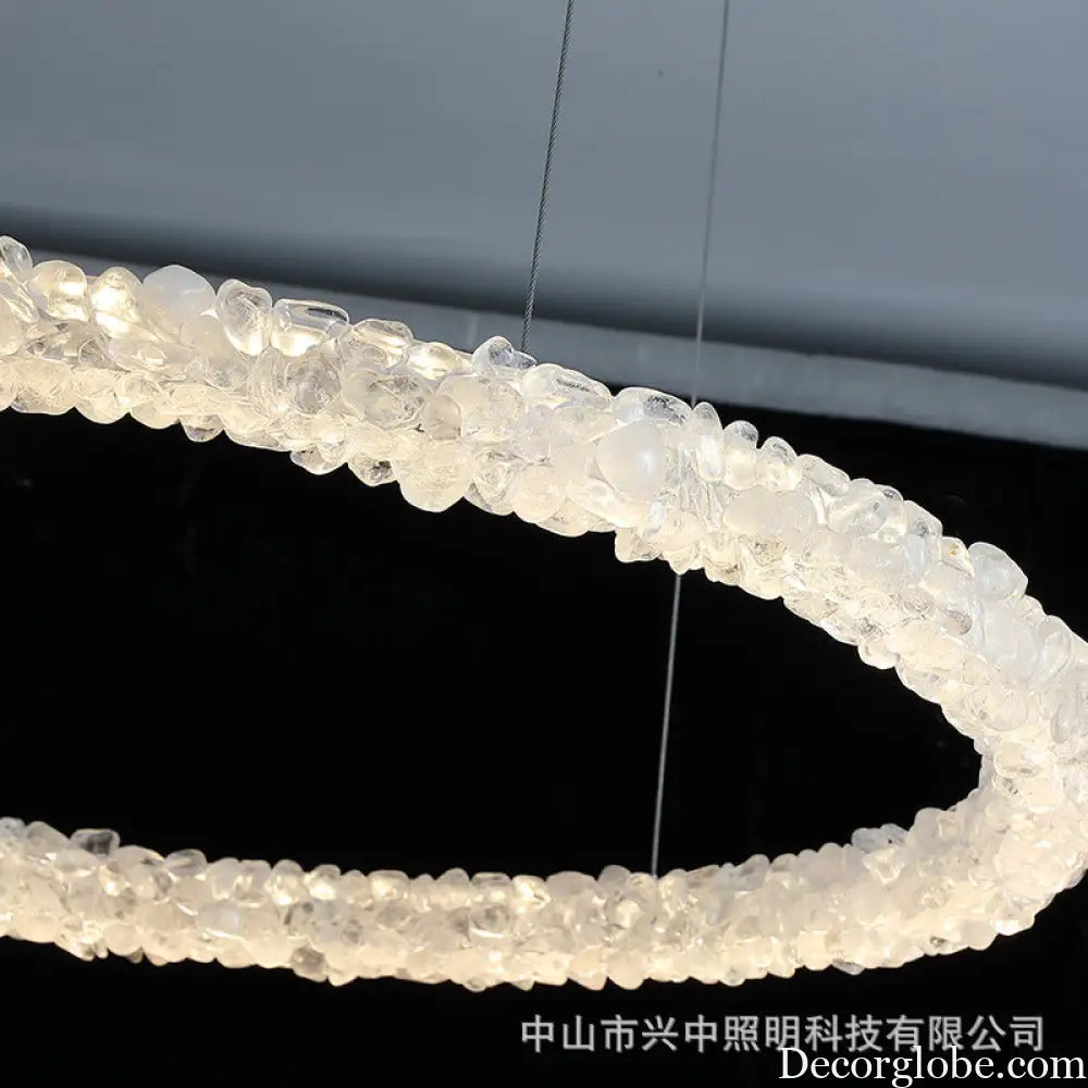 Paisley French Staggered Natural Crystal Chandelier Chandelier