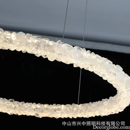 Paisley French Staggered Natural Crystal Chandelier Chandelier