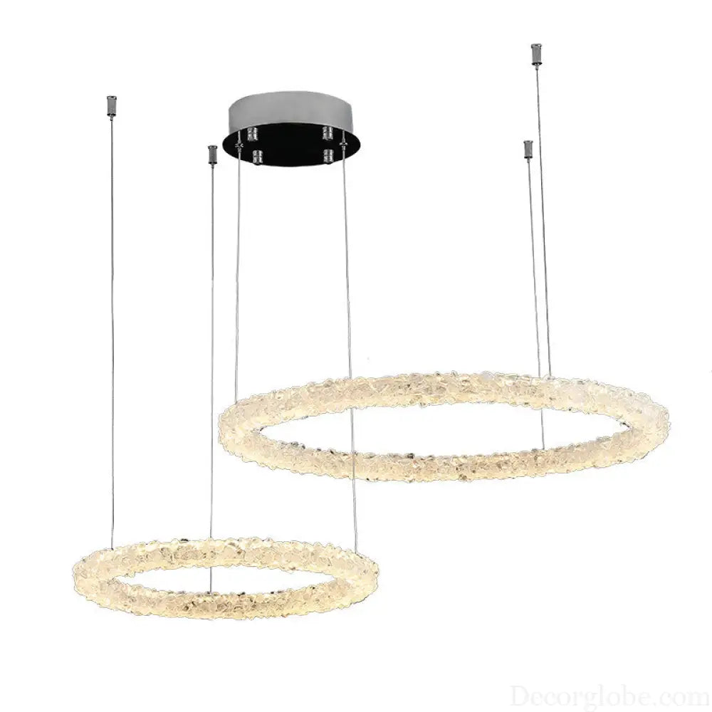 Paisley French Staggered Natural Crystal Chandelier Chandelier