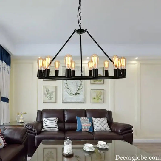 Creative restaurant chandeliers wrought iron living room chandeliers industrial style chandeliers decorative lamps