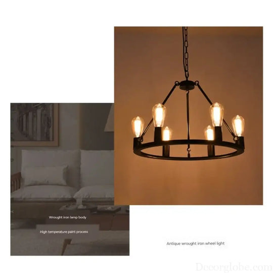 Creative restaurant chandeliers wrought iron living room chandeliers industrial style chandeliers decorative lamps