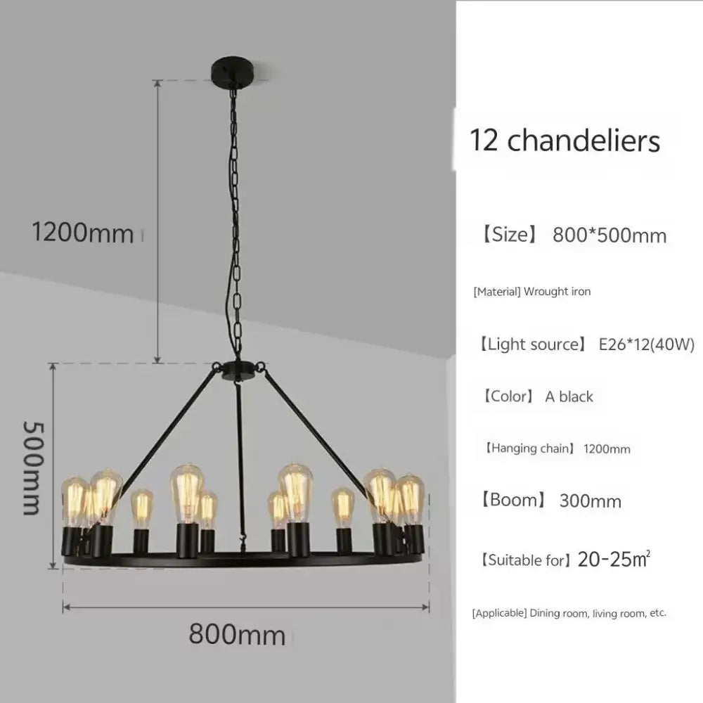 Creative restaurant chandeliers wrought iron living room chandeliers industrial style chandeliers decorative lamps