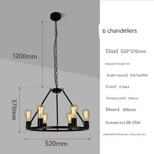 Creative restaurant chandeliers wrought iron living room chandeliers industrial style chandeliers decorative lamps