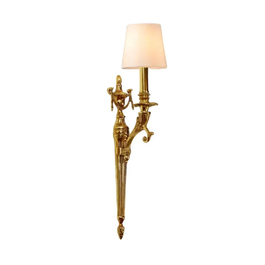 French Bedroom Bedside Brass Candle Wall Lamp Retro Luxury Dining Room Fashionable Art Atmosphere Corridor Lamp