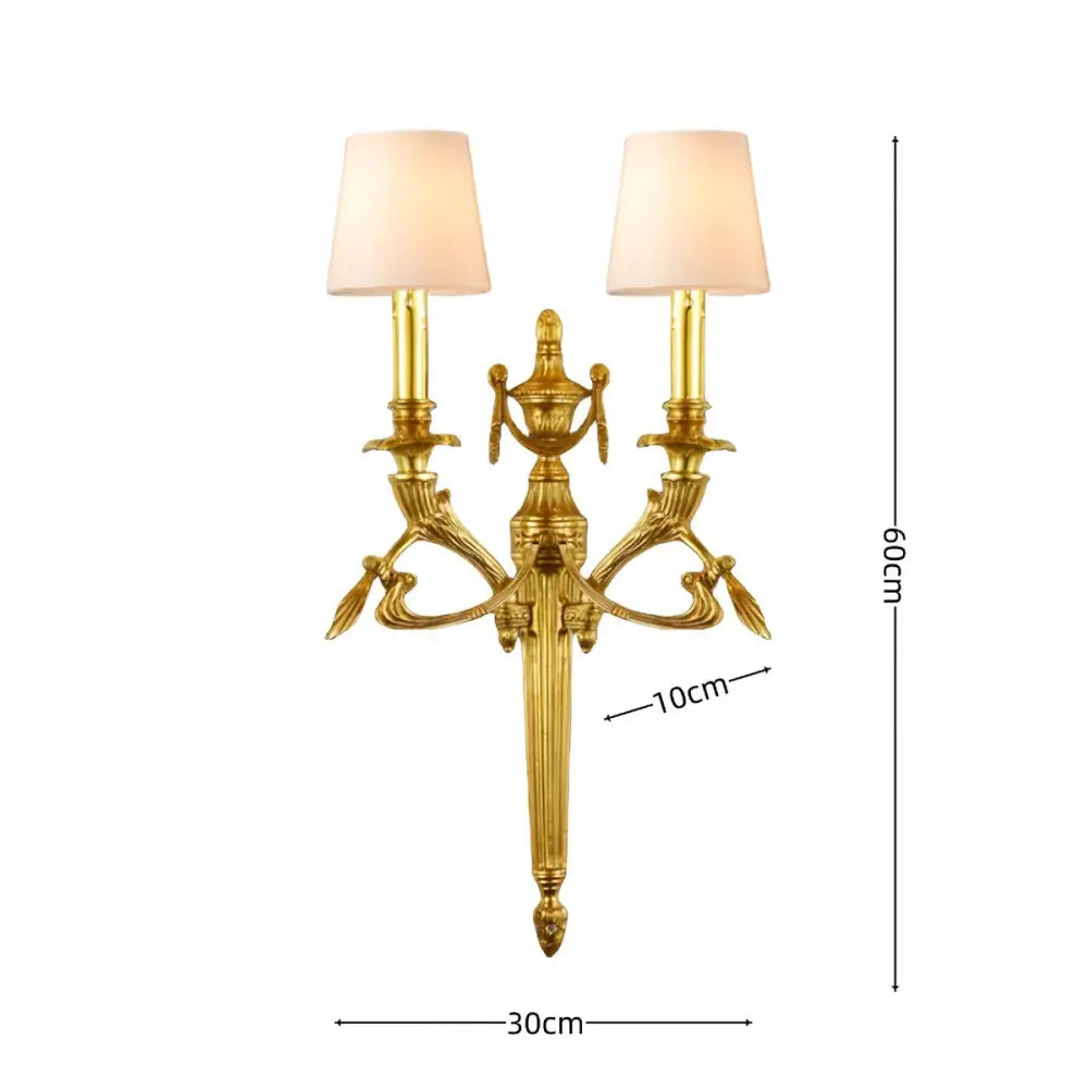 French Bedroom Bedside Brass Candle Wall Lamp Retro Luxury Dining Room Fashionable Art Atmosphere Corridor Lamp