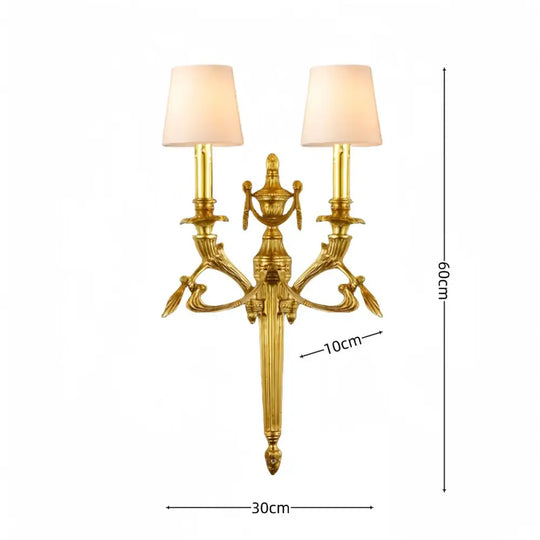 French Bedroom Bedside Brass Candle Wall Lamp Retro Luxury Dining Room Fashionable Art Atmosphere Corridor Lamp