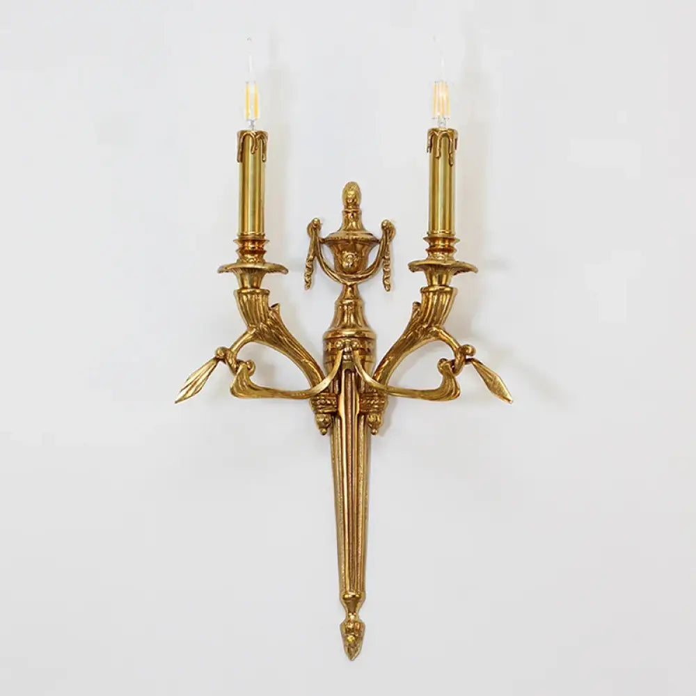 French Bedroom Bedside Brass Candle Wall Lamp Retro Luxury Dining Room Fashionable Art Atmosphere Corridor Lamp