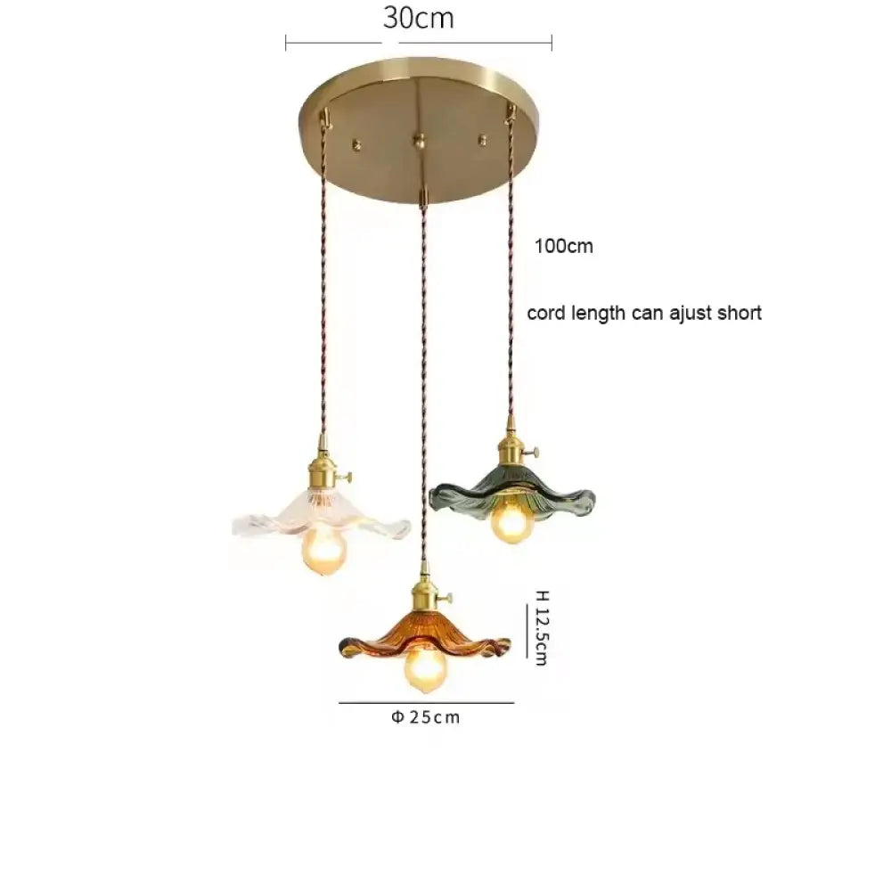 Modern Glass Pendant Light for Bedroom Kitchen Dining Room Hanging Lamp LED Flower Luminaire Chandelier Nordic Lighting