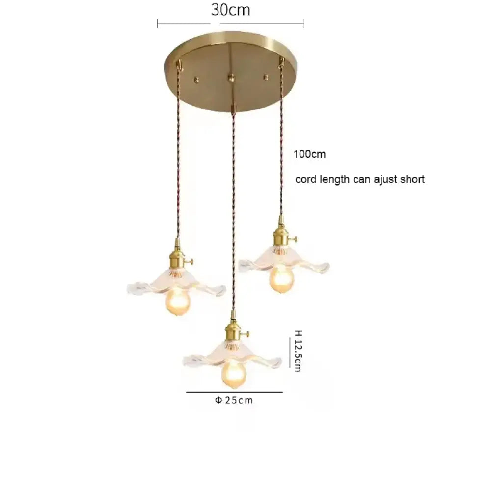 Modern Glass Pendant Light for Bedroom Kitchen Dining Room Hanging Lamp LED Flower Luminaire Chandelier Nordic Lighting