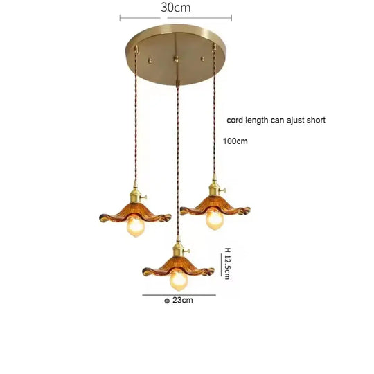 Modern Glass Pendant Light for Bedroom Kitchen Dining Room Hanging Lamp LED Flower Luminaire Chandelier Nordic Lighting