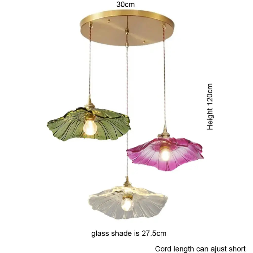 Modern Glass Pendant Light for Bedroom Kitchen Dining Room Hanging Lamp LED Flower Luminaire Chandelier Nordic Lighting