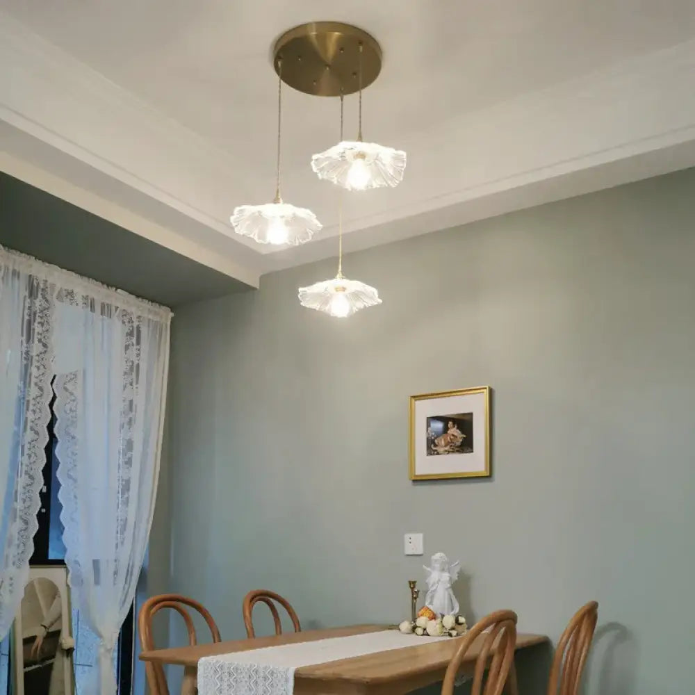 Modern Glass Pendant Light for Bedroom Kitchen Dining Room Hanging Lamp LED Flower Luminaire Chandelier Nordic Lighting