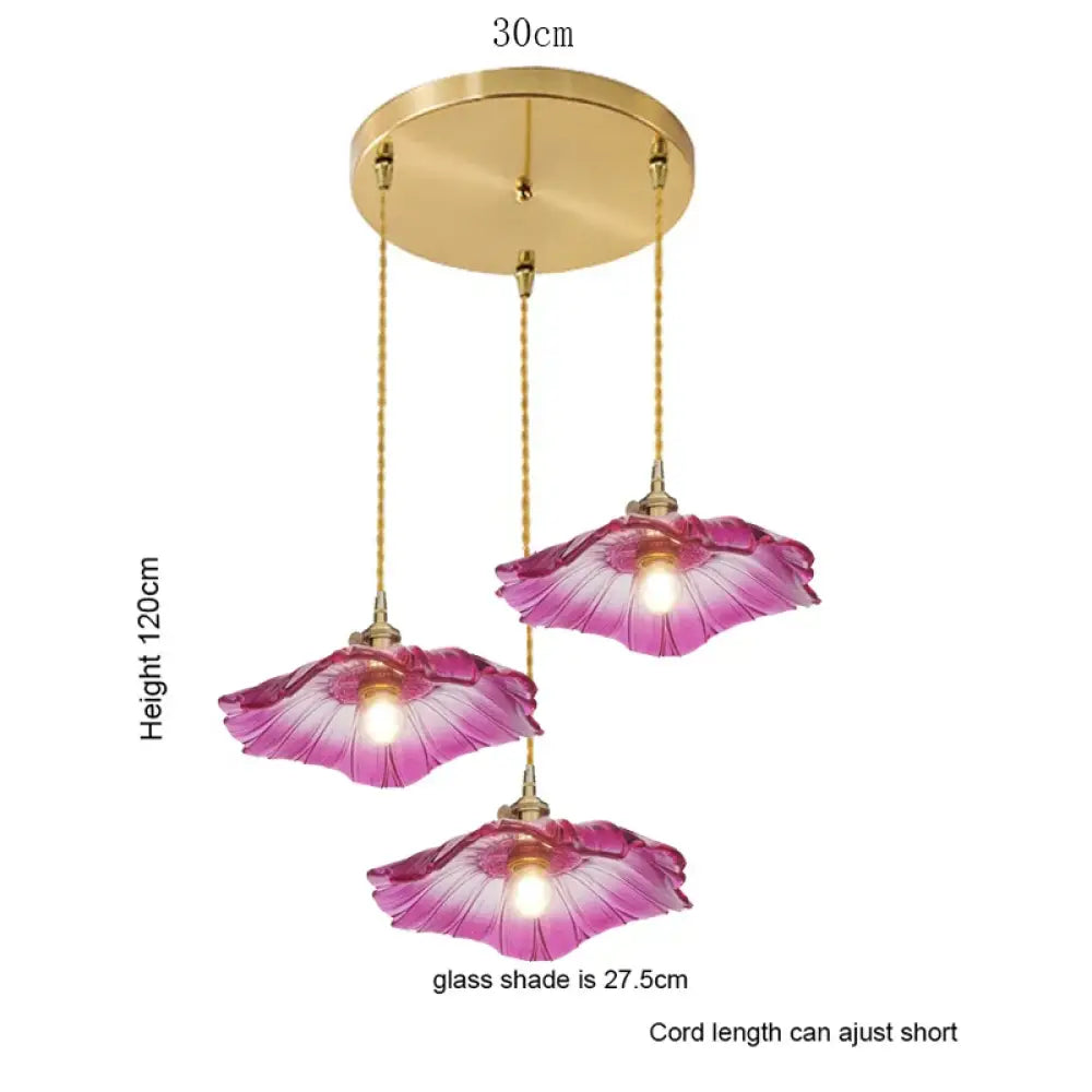 Modern Glass Pendant Light for Bedroom Kitchen Dining Room Hanging Lamp LED Flower Luminaire Chandelier Nordic Lighting