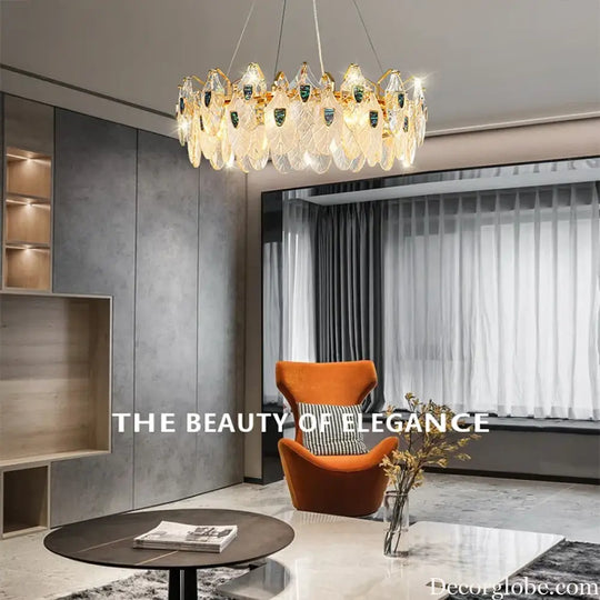 Petal-Shaped Ceiling Chandelier - A Unique Bedroom and Living Room Lighting Fixture - DecorGlobe