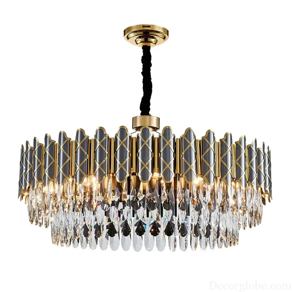 Elegant Post-Modern Black Crystal Chandelier - A Simple Atmosphere Fixture for Living Rooms, Bedrooms, and Dining Spaces - DecorGlobe