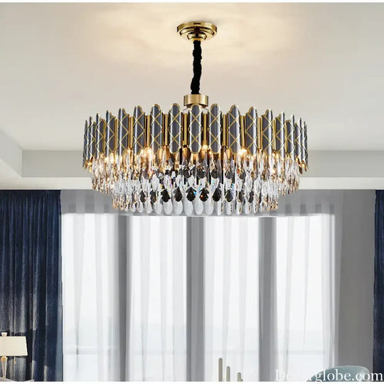 Elegant Post-Modern Black Crystal Chandelier - A Simple Atmosphere Fixture for Living Rooms, Bedrooms, and Dining Spaces - DecorGlobe