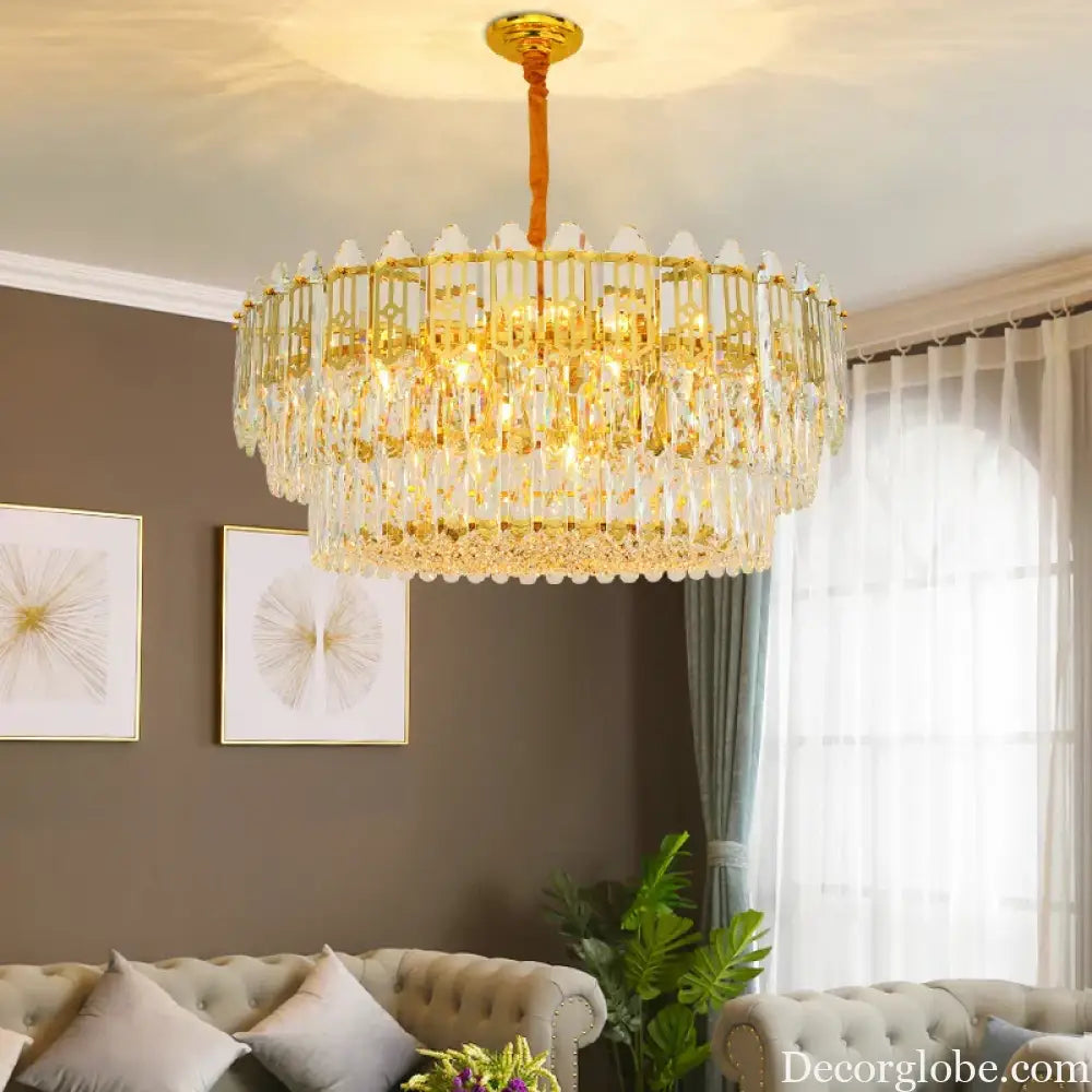 Elegant Post-Modern Crystal Chandelier - Stainless Steel Starry Lamp for Living Rooms, Bedrooms, and Dining Areas - DecorGlobe
