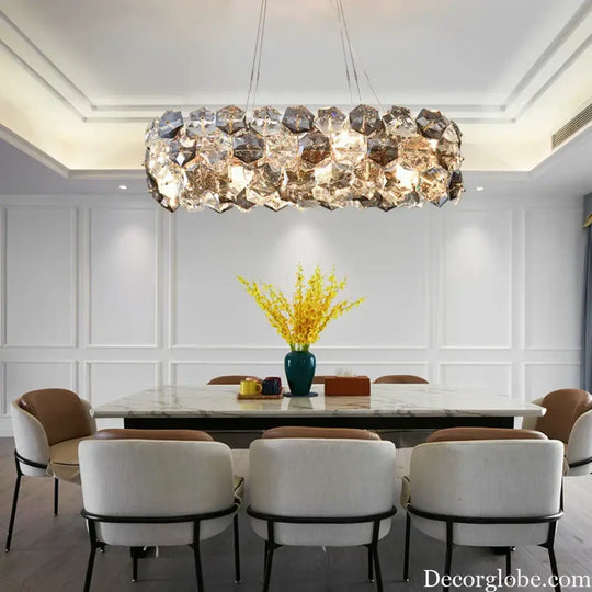 Post-modern Crystal Wrought Iron Chandelier - Elegance for Dining Rooms, Creative Living Rooms, and Glossy Suspension Lighting in Bedrooms - DecorGlobe