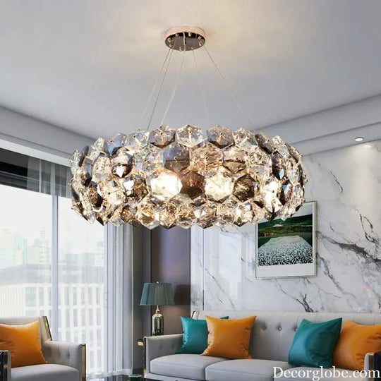 Post-modern Crystal Wrought Iron Chandelier - Elegance for Dining Rooms, Creative Living Rooms, and Glossy Suspension Lighting in Bedrooms - DecorGlobe