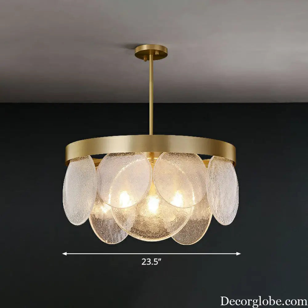 Khloe Postmodern Chandelier - Brass &amp; Seeded Glass Delight - DecorGlobe