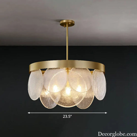 Khloe Postmodern Chandelier - Brass &amp; Seeded Glass Delight - DecorGlobe