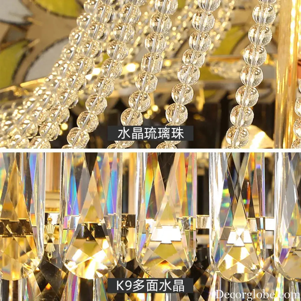 Postmodern Crystal Chandelier - Elegance for Living Rooms, Villa Halls, Duplex Stairwells, and Middle Building Spaces - DecorGlobe