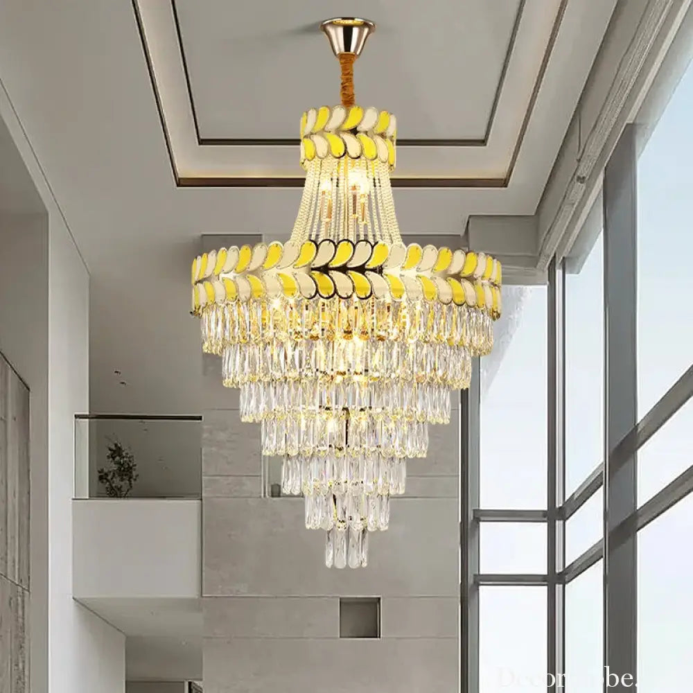 Postmodern Crystal Chandelier - Elegance for Living Rooms, Villa Halls, Duplex Stairwells, and Middle Building Spaces - DecorGlobe