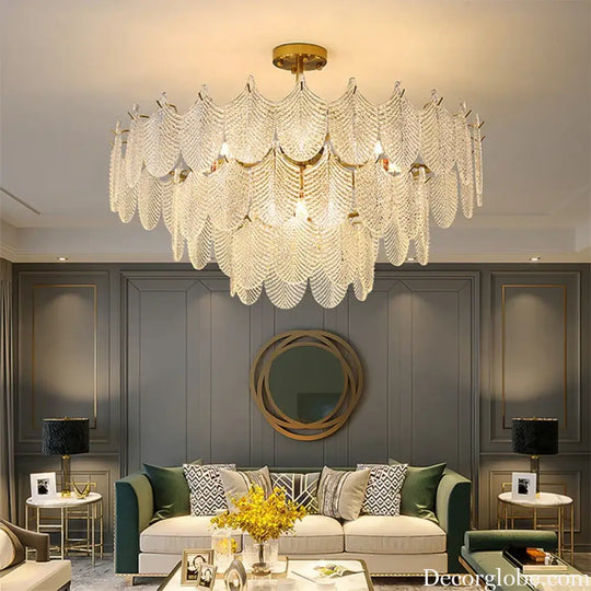 Postmodern Glass Chandelier - Elegant Lighting for Living Rooms, Bedrooms, Dining Rooms, and Model Spaces - DecorGlobe