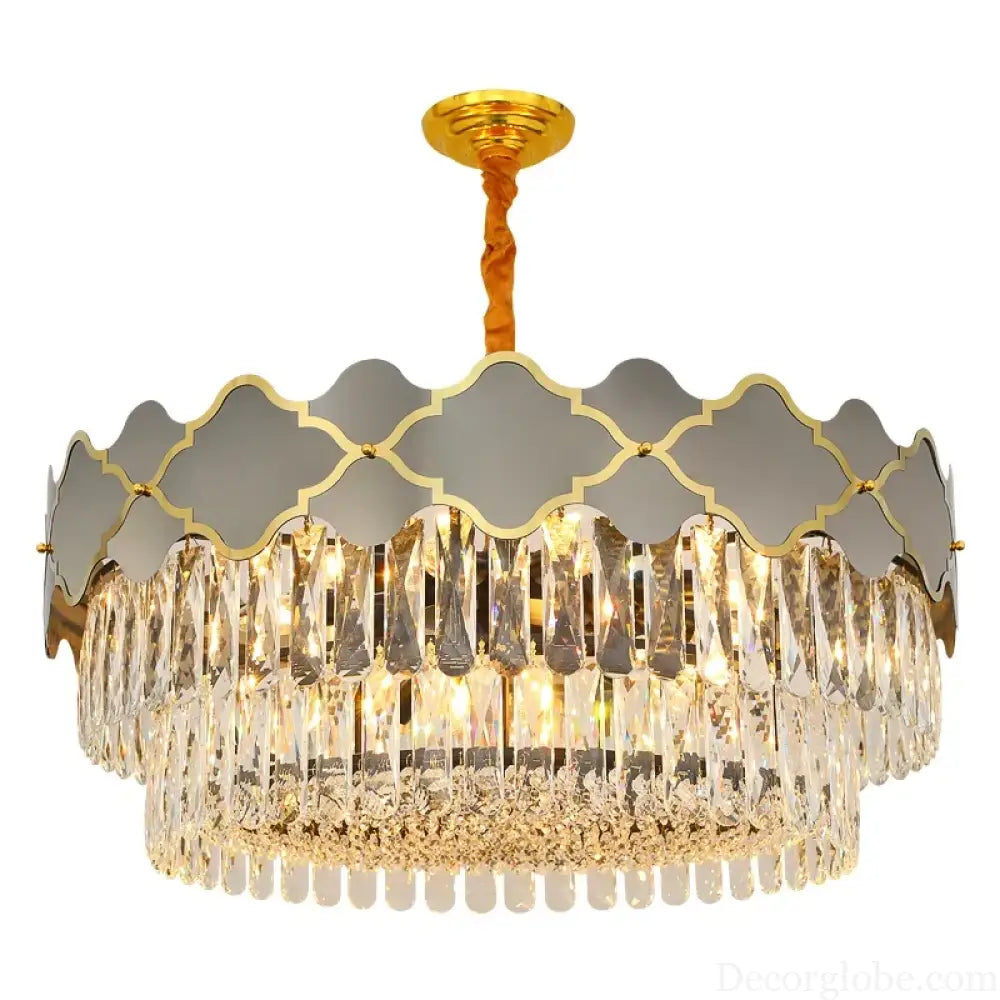 Postmodern Light Stainless Steel Crystal Chandelier - Starry Sky Illumination for Living, Dining, and Bedroom Ambiance - DecorGlobe