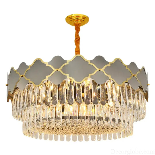 Postmodern Light Stainless Steel Crystal Chandelier - Starry Sky Illumination for Living, Dining, and Bedroom Ambiance - DecorGlobe