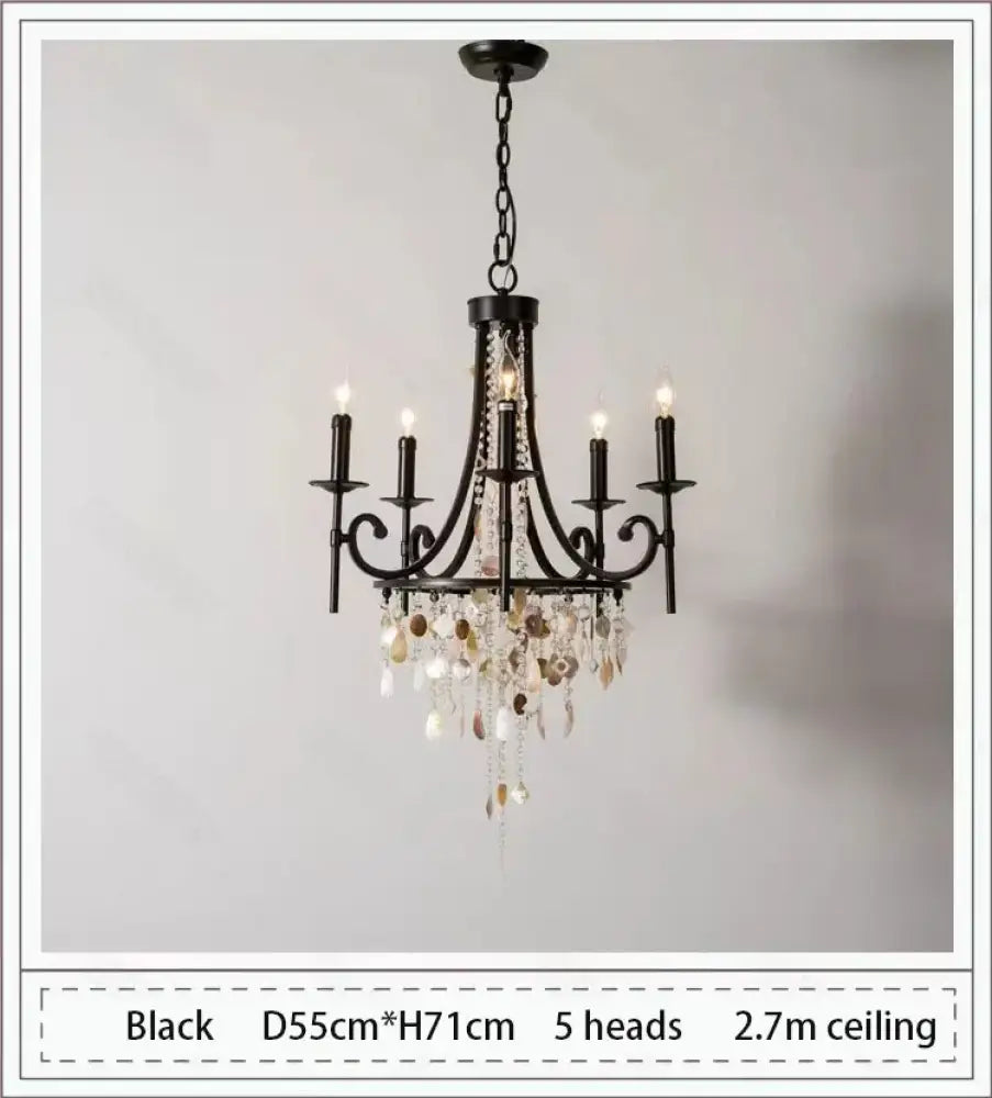 American Duplex Crystal Chandelier Retro French For Villa Living Room Staircase Three Story Long Shell Home Decor