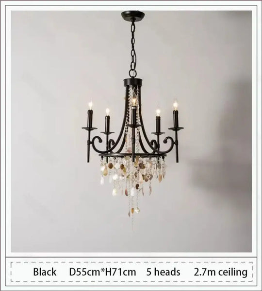 American Duplex Crystal Chandelier Retro French For Villa Living Room Staircase Three Story Long Shell Home Decor