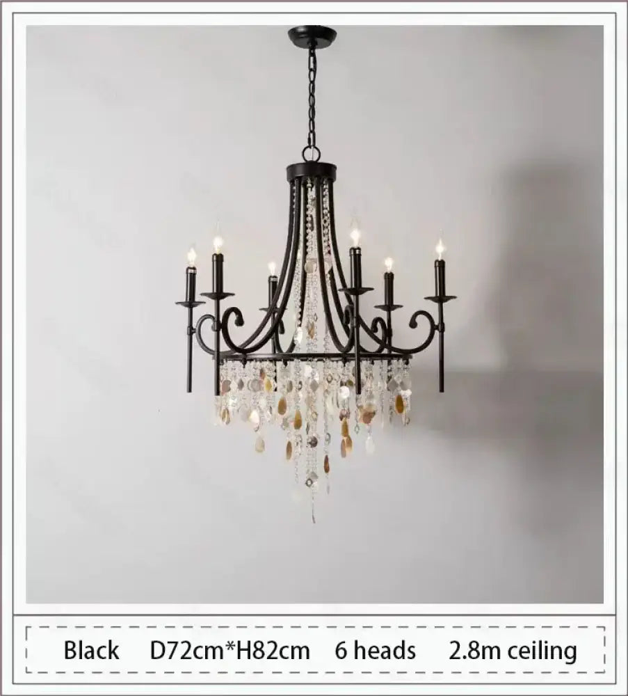 American Duplex Crystal Chandelier Retro French For Villa Living Room Staircase Three Story Long Shell Home Decor