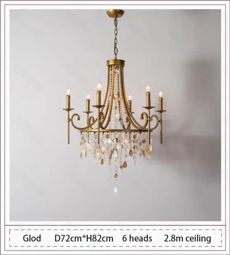 American Duplex Crystal Chandelier Retro French For Villa Living Room Staircase Three Story Long Shell Home Decor