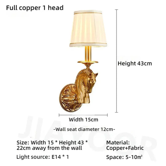 Living Room Full Copper Crystal Wall Lamp European Luxury Wall Lights Bedroom Bedside Lamp Brass Wall Light Room
