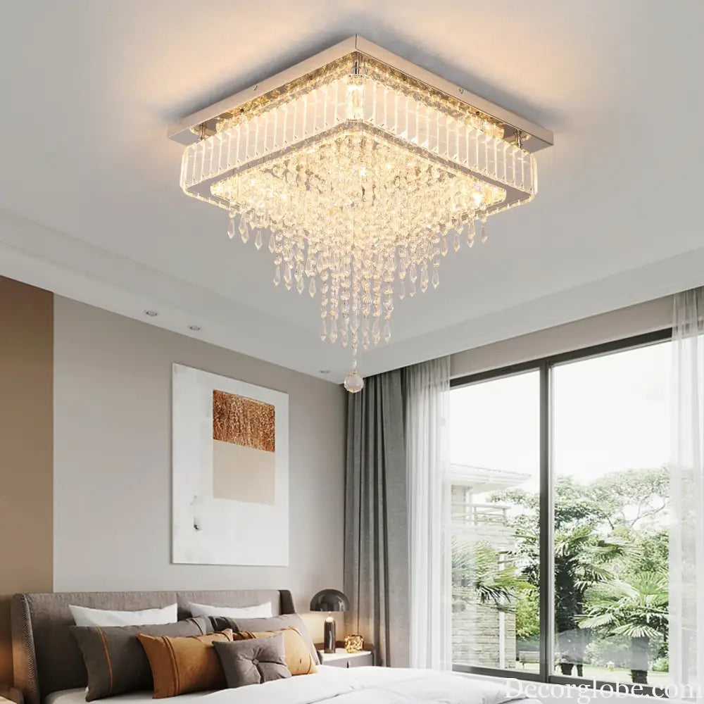 VETRULUS Modern Luxury Crystal Led Pendant Light Rain Drop Chandelier Ceiling Lamp Dining Living Room Nordic Decor
