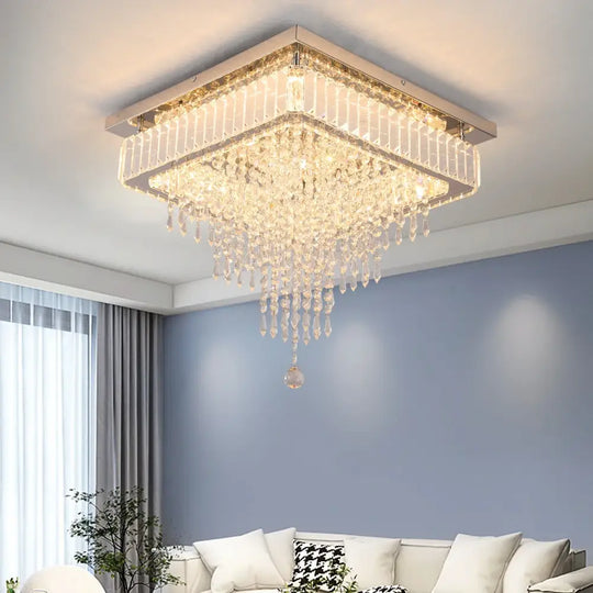 VETRULUS Modern Luxury Crystal Led Pendant Light Rain Drop Chandelier Ceiling Lamp Dining Living Room Nordic Decor