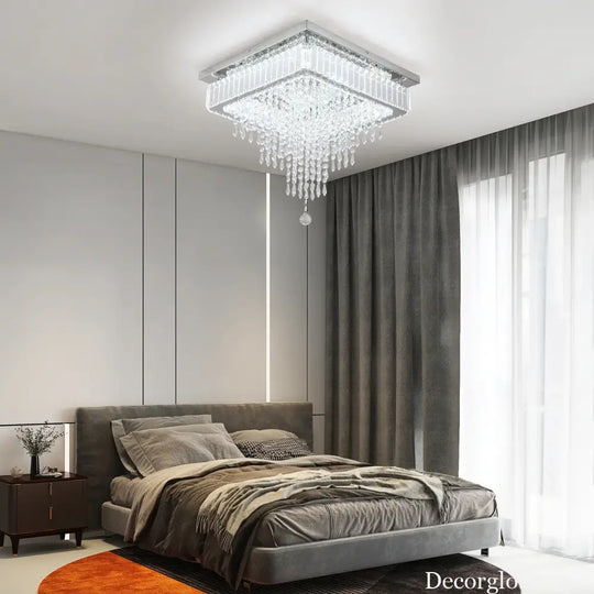 VETRULUS Modern Luxury Crystal Led Pendant Light Rain Drop Chandelier Ceiling Lamp Dining Living Room Nordic Decor