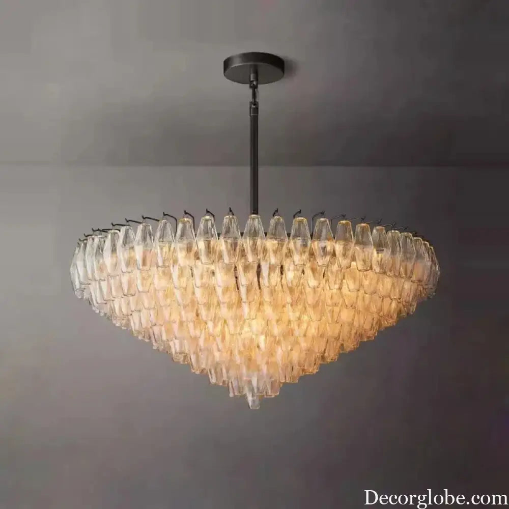 Retro Champagne Pendant Light for Large Living Room Lighting Chandelier