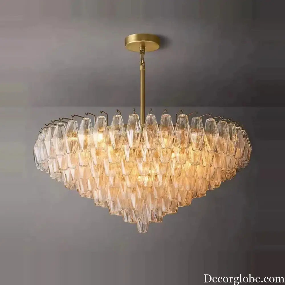 Retro Champagne Pendant Light for Large Living Room Lighting Chandelier