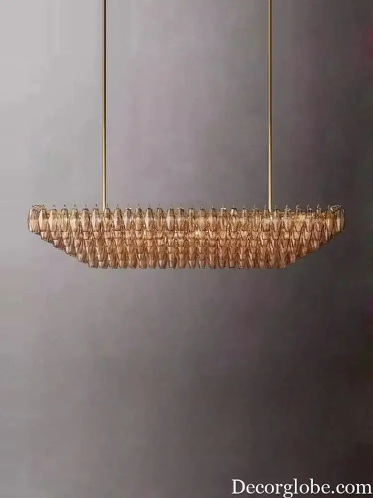 Retro Champagne Pendant Light for Large Living Room Lighting Chandelier