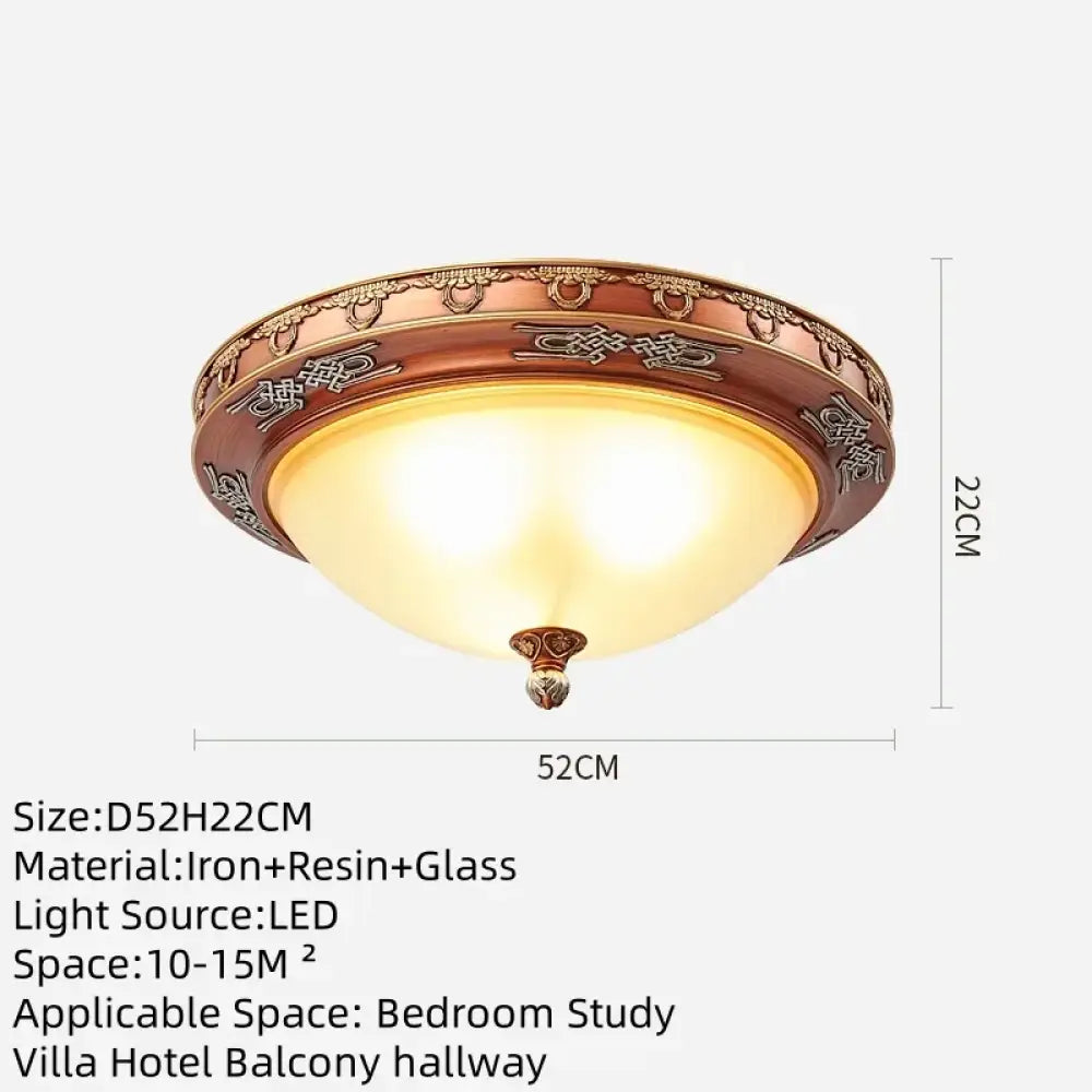 European Luxury Retro Iron Chandelier with Frosted Glass B D52CM Chandelier