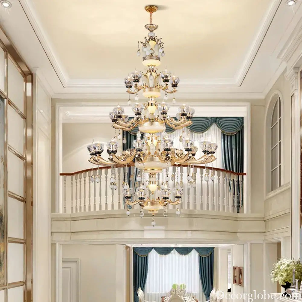 RÉGALIA European Rococo Marble & Crystal Chandelier Chandelier